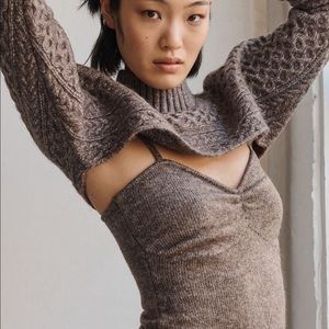 Anthropologie 2 Piece Cable Knit Sweater and Shrug set. (S)